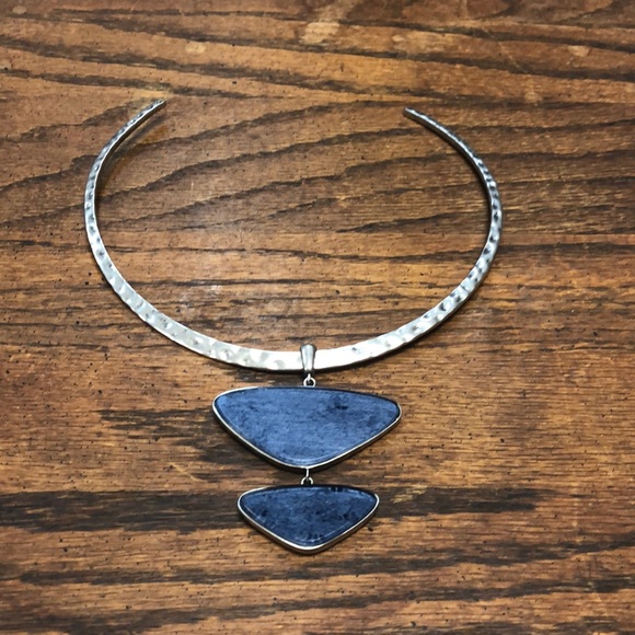 Selena Collar Necklace with cobalt blue bling